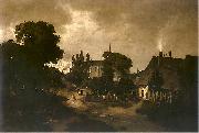 Jozef Szermentowski Village near Kielce. oil painting artist